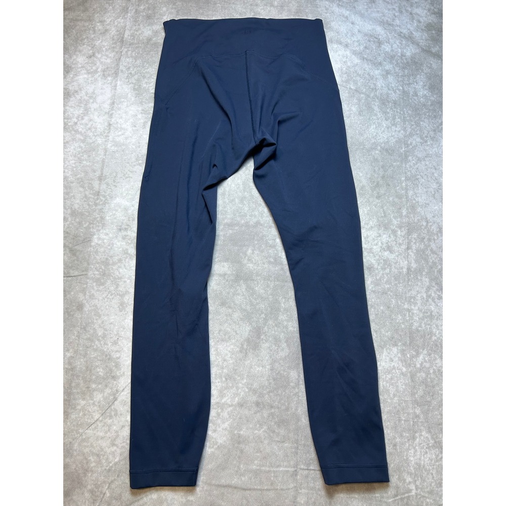 Lululemon Speed Tight 28" Luxtreme Navy Blue Stripe Running Legging Pockets Sz 8